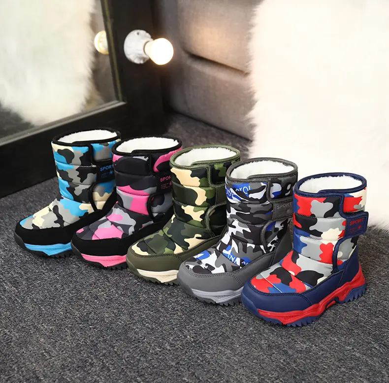Winter Children's Fleece Thickened And Warm Outdoor Sports And Leisure High-top Snow Boots_voghion.com