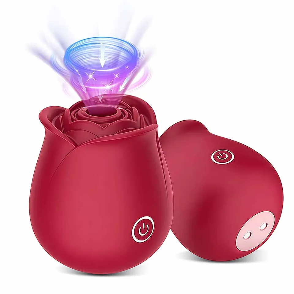 Rose Sucker Vibrator Clitoris Stimulator Rechargeable Massager_voghion.com