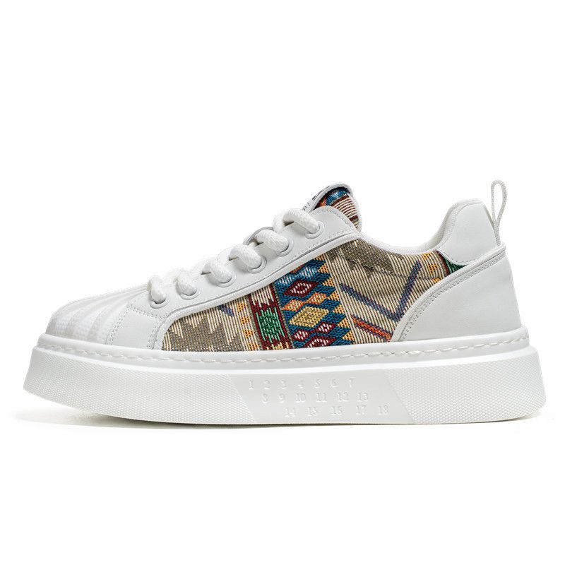 2024 Sommer Neue Shell Kopf Atmungsaktive Sport Weiß Herren Dicke Unterseite Leinwand Casual Vielseitige Bord Schuhe_voghion.com