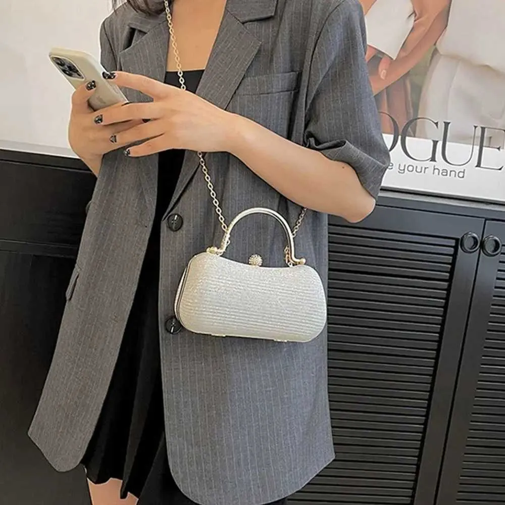 Sac à main de soirée Flash pour femme avec poignée supérieure en métal et bandoulière carrée, sac à chaîne Y241019_voghion.com
