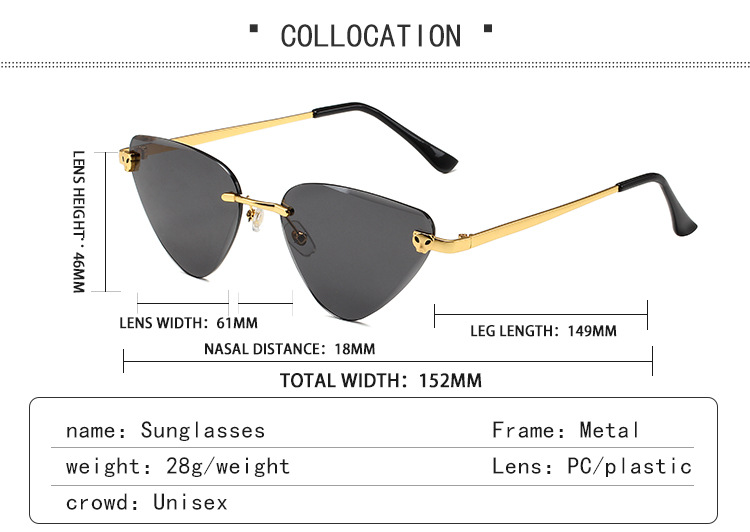 Men's Sunglasses Leopard Frameless Sunglasses New Fashion Wave Legs Personality Sunglasses Trendy Street Shooting Retro Sunglasses_voghion.com