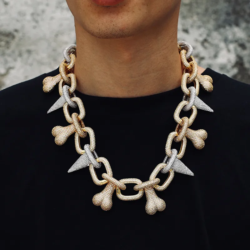 Iced Out Cuban Link Chain Necklace For Men Prong Set Jewellery_voghion.com