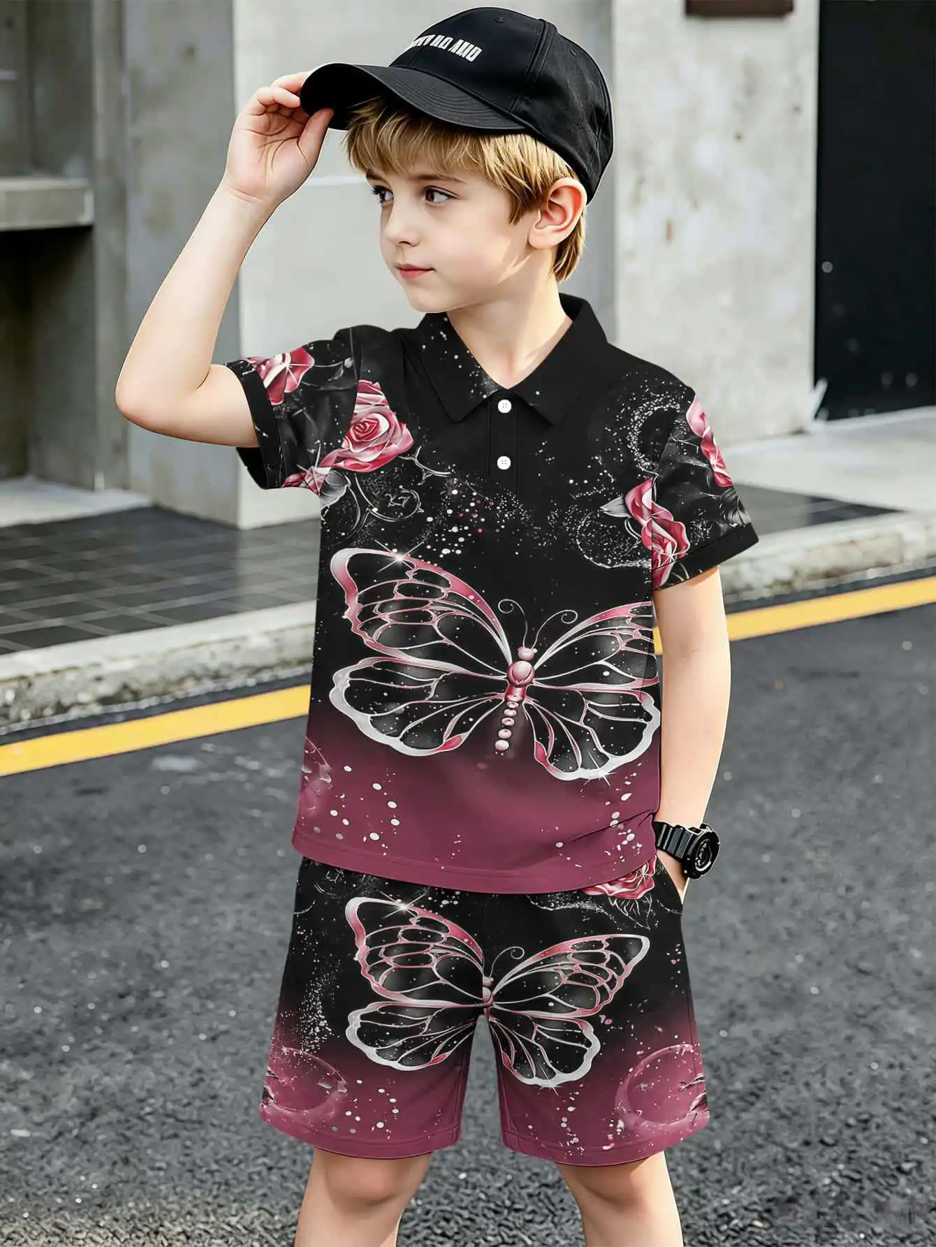 Boys Polo And Shorts Set Quick Dry Summer Outfit For Boys_voghion.com