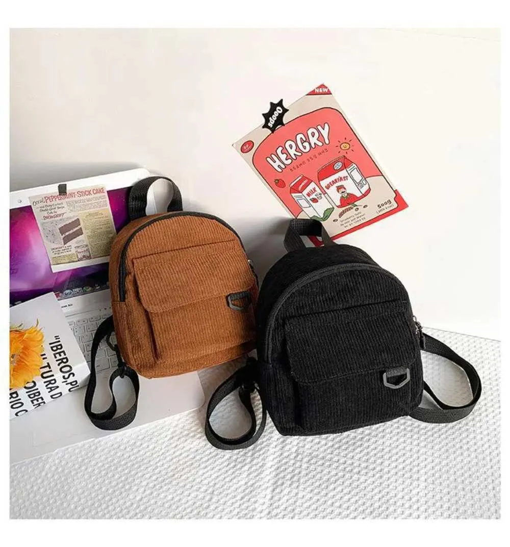 Kleiner Damen Mini Rucksack Aus Kord Für Freizeit Und Reisen_voghion.com