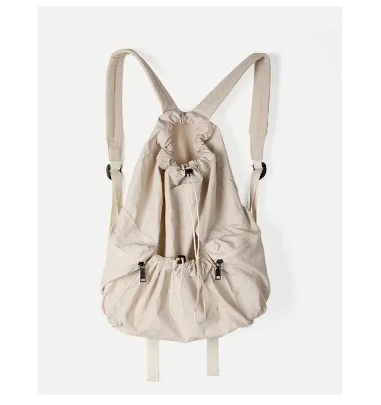 Fashionable Women's Nylon Drawstring Backpack Casual Travel Bag_voghion.com