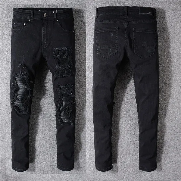Men's Jeans 2021 Hot Mens Fashion Skinny Straight Slim Ripped Men Fashion Mens Street Wear Motorcycle Biker Jean Pants_mkmklike.com