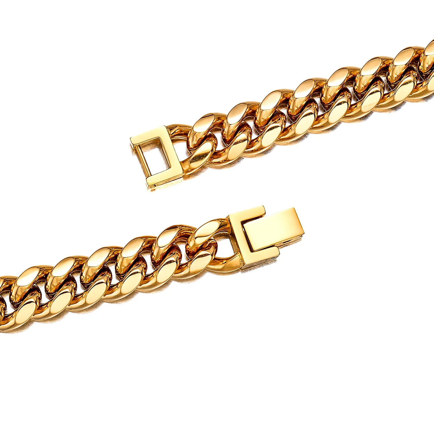 8mm-14mm Hip Hop Sainless Seel Miami Cuban Link Kette Halskette Voll 5A Zirkon Verschluss Gold Plaed Zubehör Schmuck_voghion.com