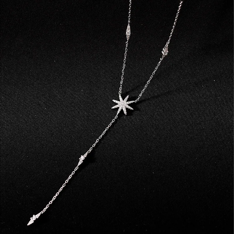Collana con pendente a stella in argento sterling elegante_voghion.com