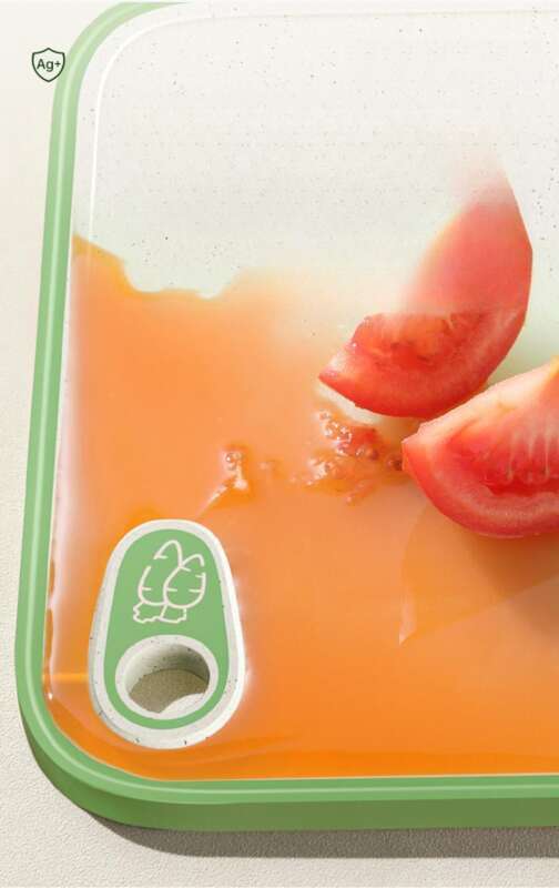 Antibakteriell og muggbestandig kjøkkenbrett, limsett for frukt, knivpanel, skjærebrett i plast_voghion.com