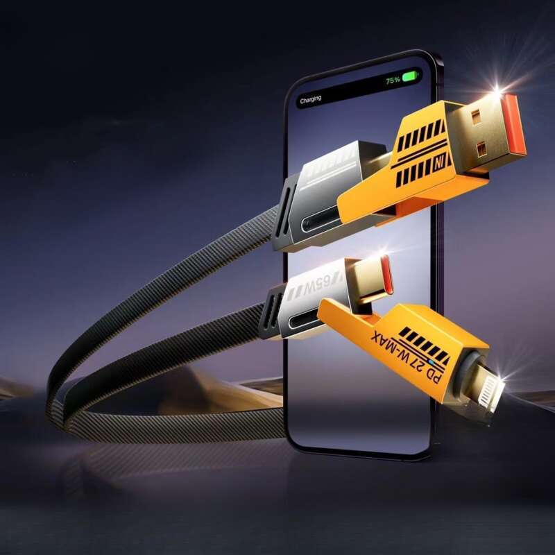 Beimo Data Mech Four In One Fast Suitable For IPhone Huawei Tablet Charging Cable Type-C_voghion.com
