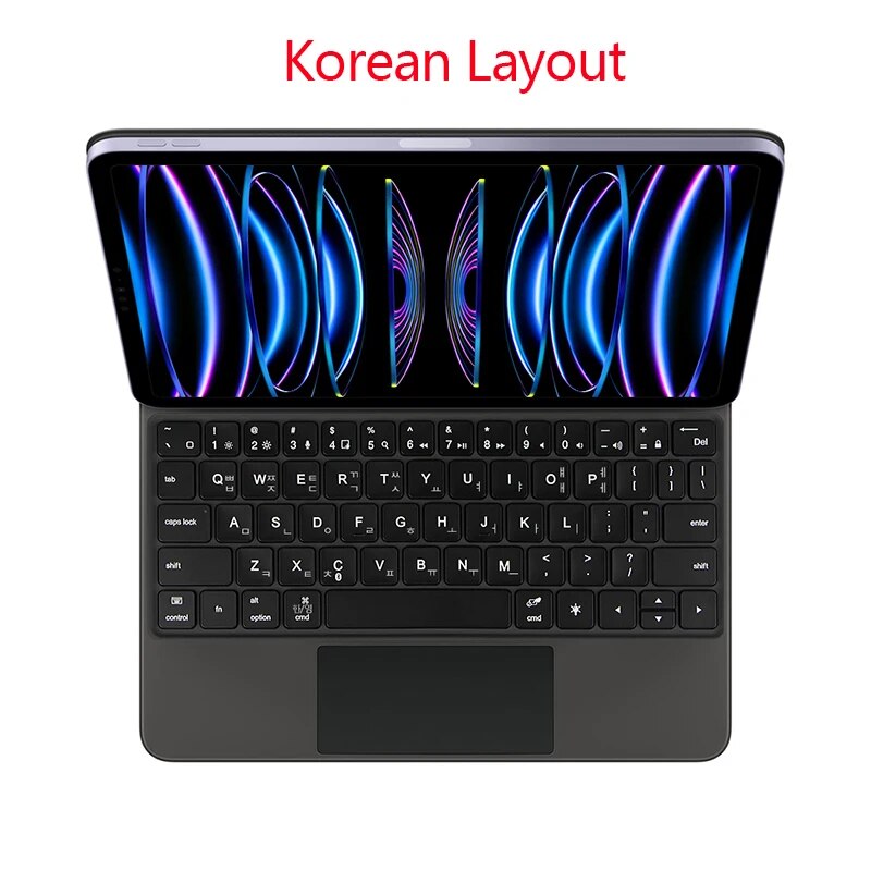 TrackPad Magic Keyboard For iPad Pro 11 2022-2018 Air 5 4 10.9 Air4 Air5 Tablet Case Arabic Hebrew French German Portuguese_voghion.com