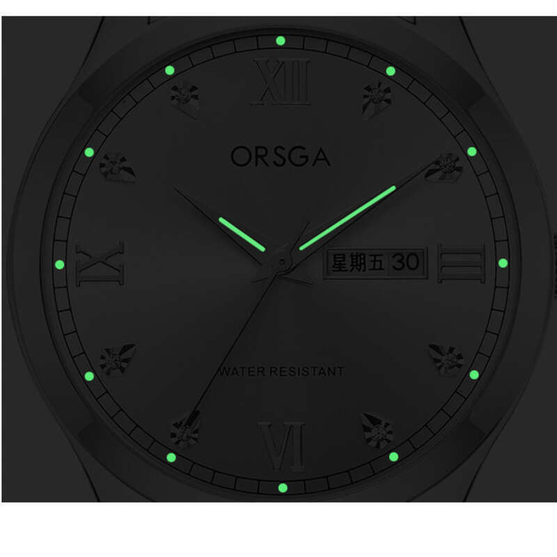 Orsga herr quartz klocka med kalender och diamantdetaljer_voghion.com