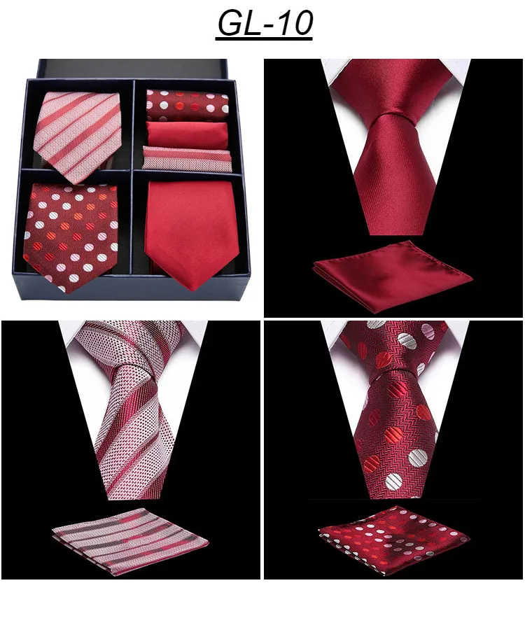 Rusetit Miesten Solmiosarja Klassinen 7,5 cm Solmio ja Keltainen Vihreä Musta Paisley Pocket Square Miehille Häät_voghion.com