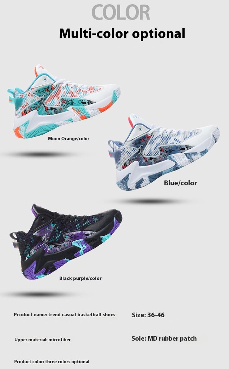 Leichte, atmungsaktive, bequeme Basketballschuhe für Sportstudenten mit Dämpfung und Rückprall_voghion.com