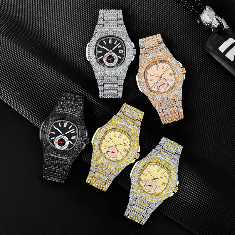 Huaqiangbei Hip Hop Guldkalender Quartz Ny Diamantset Herrklocka Generation_voghion.com