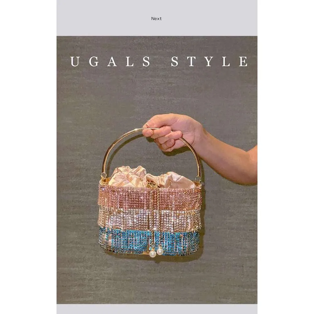 Borsa da sera donna con glitter e nappe pochette elegante_voghion.com