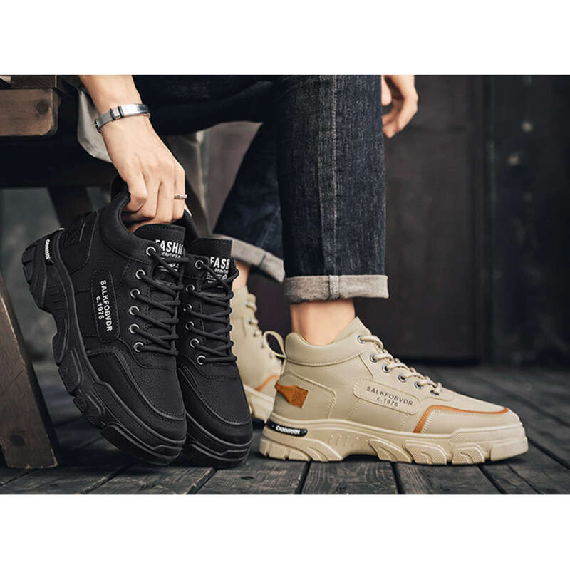 Martin Autumn New Breathable High Top Workwear Men's Thick Soled Casual Short Boots Trendy Shoes_voghion.com