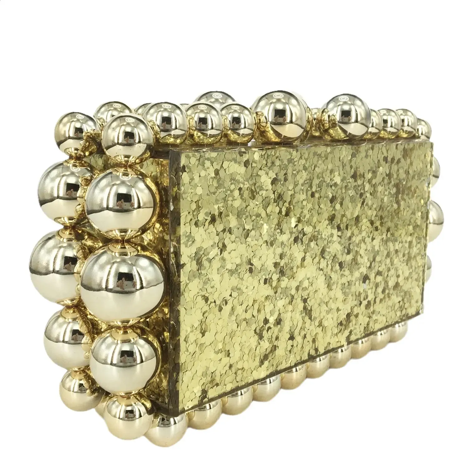 Acryl Box Clutch Perlen Abendtasche Für Damen Umhängetasche_voghion.com