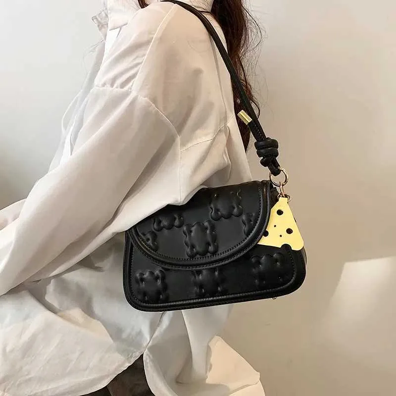 MOODS Damen-Umhängetasche im Keksdesign, Flip-Form, kreuzförmige Umhängetasche, Doppelgurt, Unterarm-Designer-Handtasche 2024_voghion.com