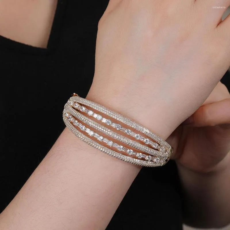 Bangle JEWEL Style Fashion Cubic Zirconia Romatic Micro Paved Bracelets High Quality Weding Jewelry_voghion.com