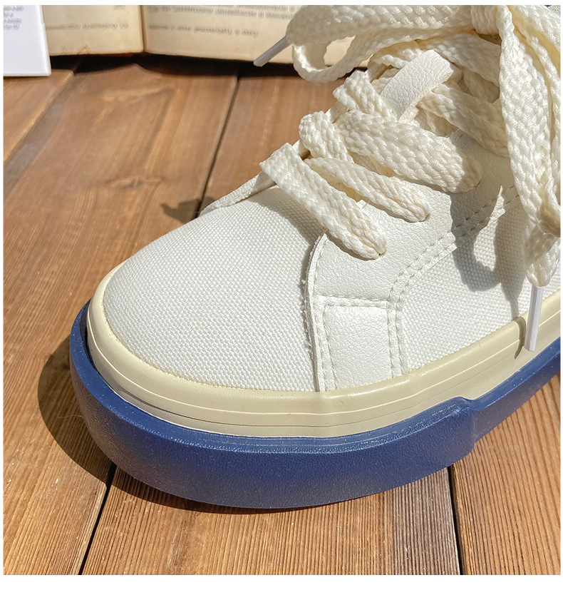 Women's Canvas Shoes Casual Round Toe Thick Sole Trainers_voghion.com