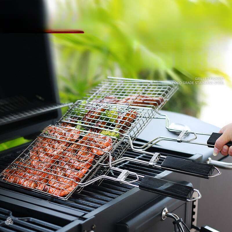 【 94 % positive Bewertungsrate 】 Fire Shepherd 304 Edelstahl Grillfisch-Clipnetz, Grillroste, Schienen, Barbecue_voghion.com