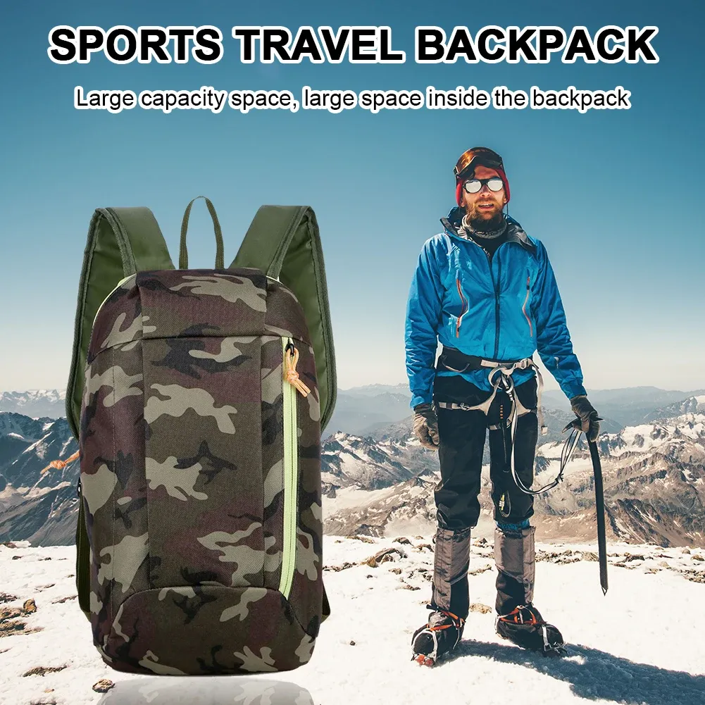 Outdoor Sports Lightweight Camouflage Backpack Travel Bag Zipper Adjustable Belt Camping Mountaineering Men Ladie_voghion.com