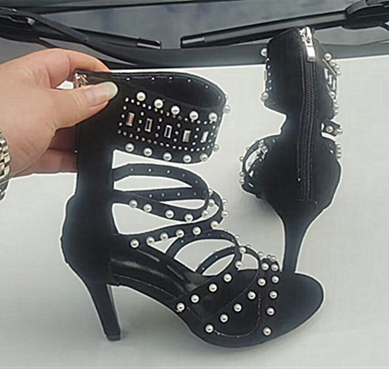 Ljeto 2024. Nove velike ženske cipele Rimske šljokice Tanke visoke sandale Cool Boot Style Sjekira_voghion.com