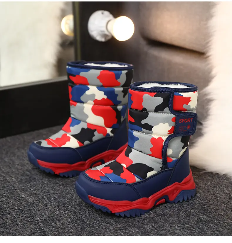 Winter Children's Fleece Thickened And Warm Outdoor Sports And Leisure High-top Snow Boots_voghion.com