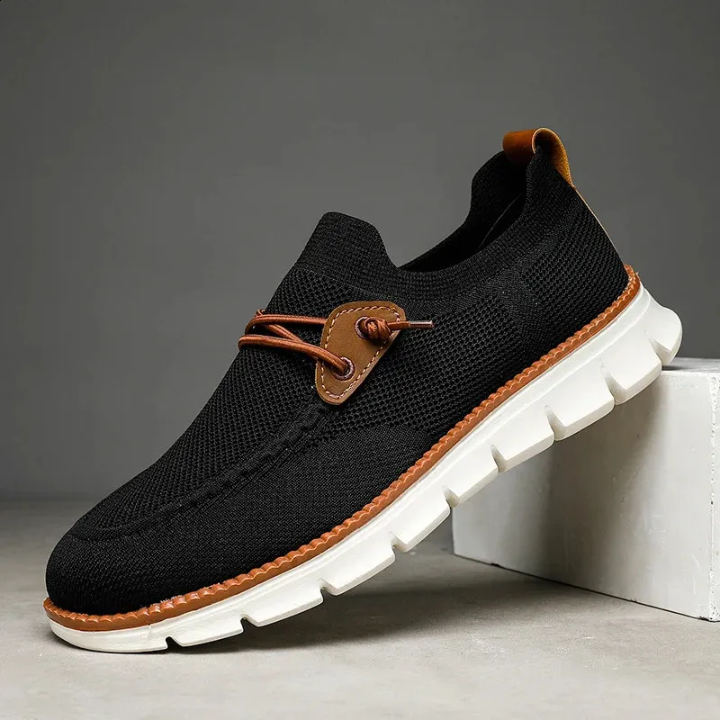 Baskets plates et légères en maille respirante pour homme, chaussures de marche et de conduite, collection printemps-automne 250228_voghion.com