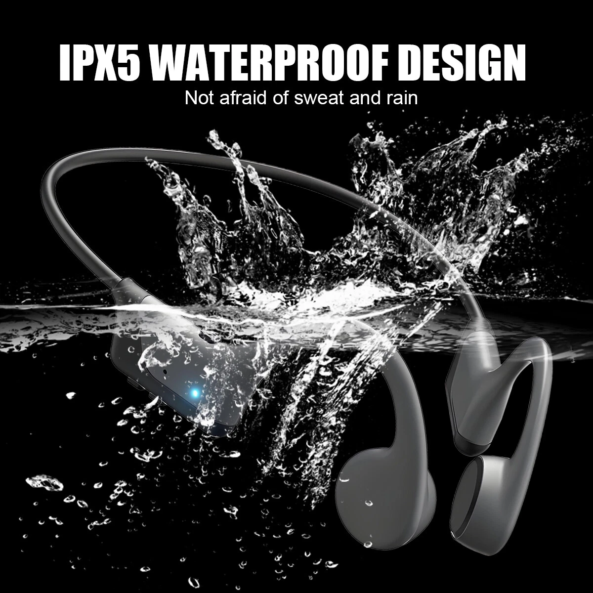 Écouteurs stéréo sans fil Bluetooth à conduction osseuse pour le sport, à oreille ouverte_voghion.com