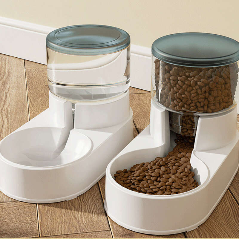 Comedero doble antivuelco para gatos y perros pequeños y medianos, bebedero automático, suministros para mascotas_voghion.com