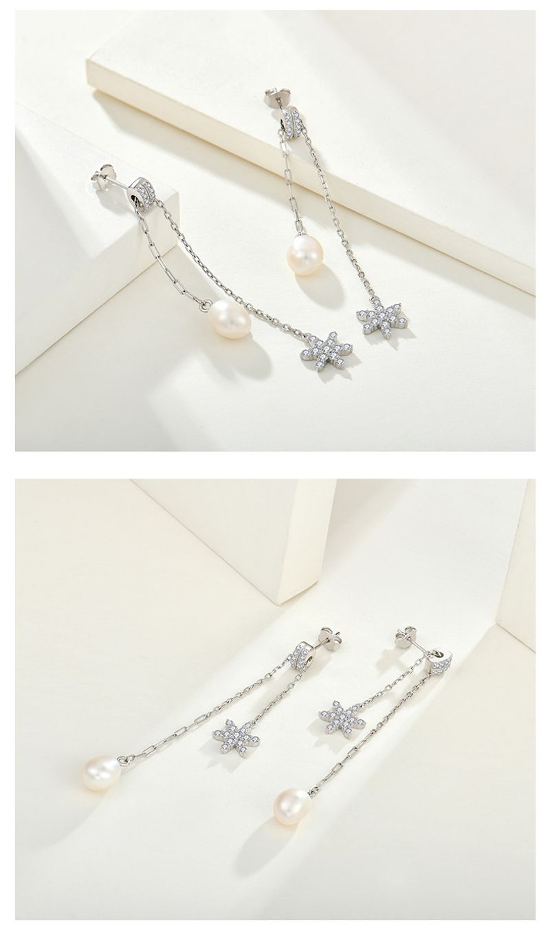 Sier sechszackigen Stern Zirkon Ohrringe Schmuck_voghion.com