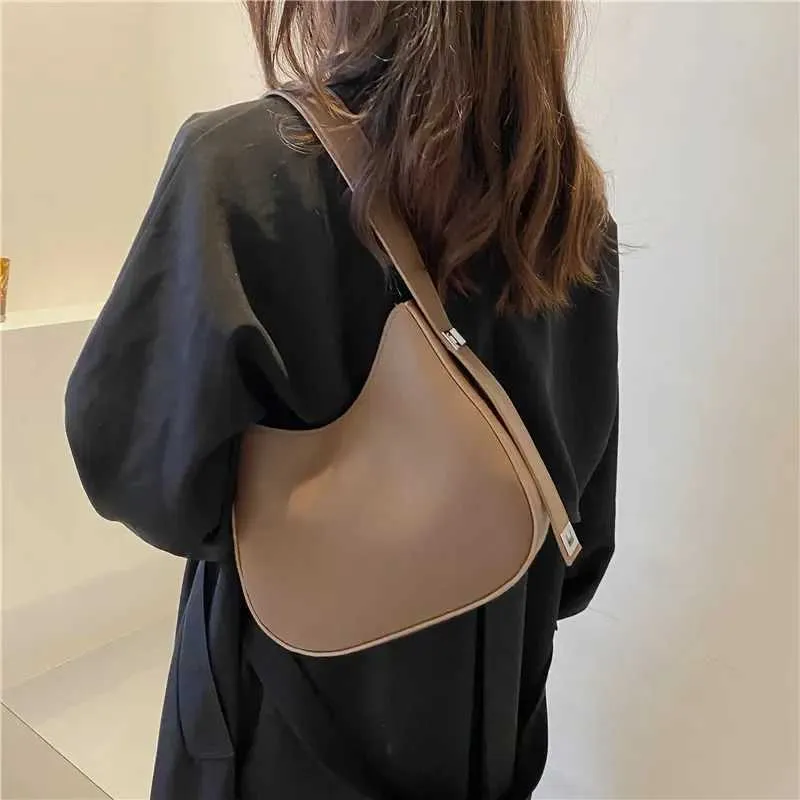 Lässige Damen Umhängetasche Aus Kunstleder In Halbmondform_voghion.com