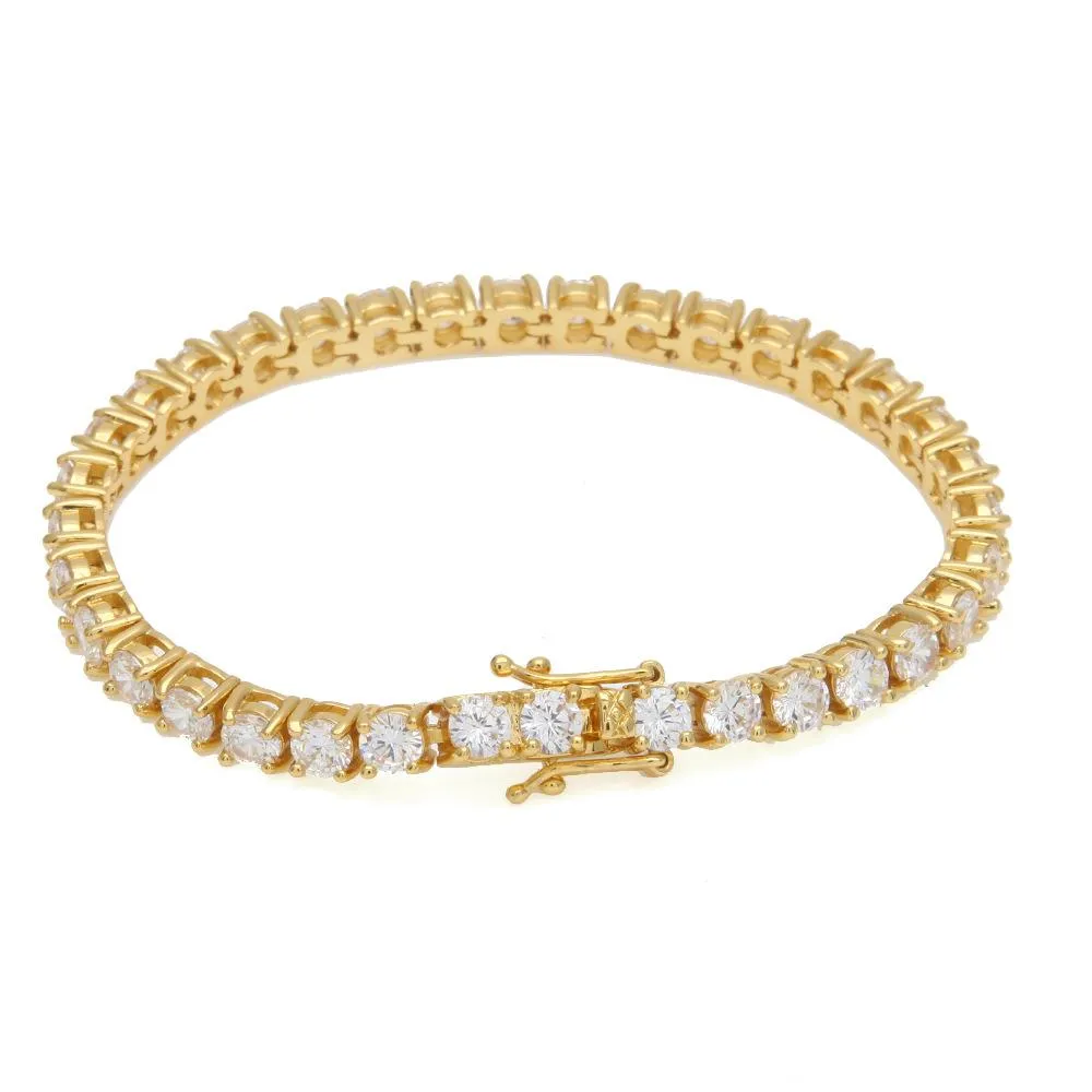Gold Plated Cubic Zirconia Tennis Chain Barefoot Ankle Bracelet Full Diamond Anklet Foot Jewelry Gift Men & Women for_voghion.com