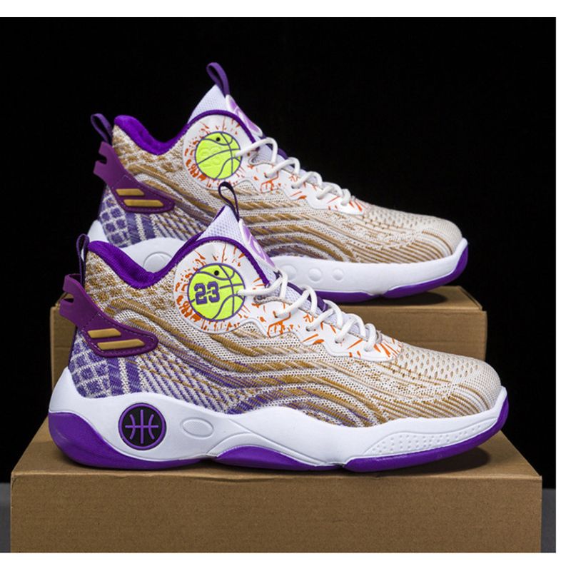 Neue Herren Frühjahr/Sommer Atmungsaktives Mesh Modische Flyknit Casual Jugend Basketball Dicke Sohle Laufsportschuhe_voghion.com