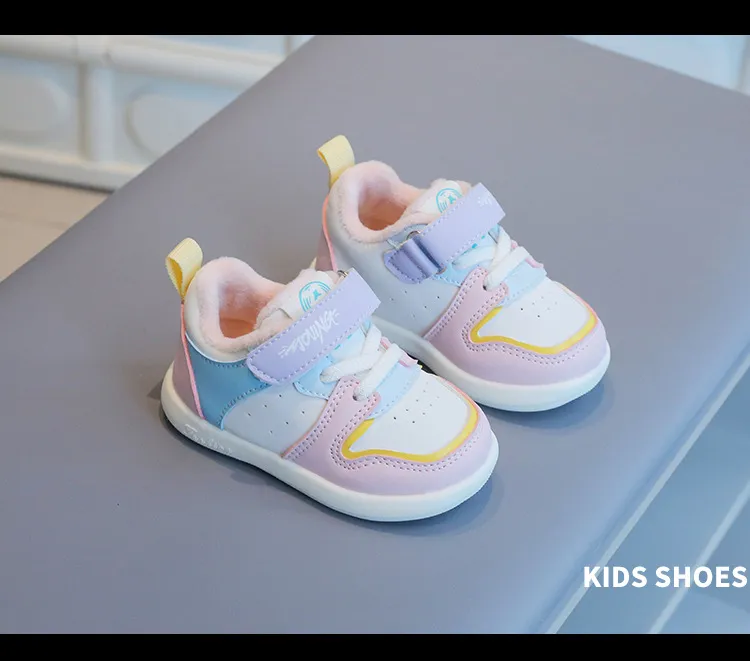 Småbarnssko Baby Barn Vinter Bomull Uformelle Sneakers Tykke Varme Sklisikre Første Steg Fottøy Treningssko For Gutter Jenter_voghion.com