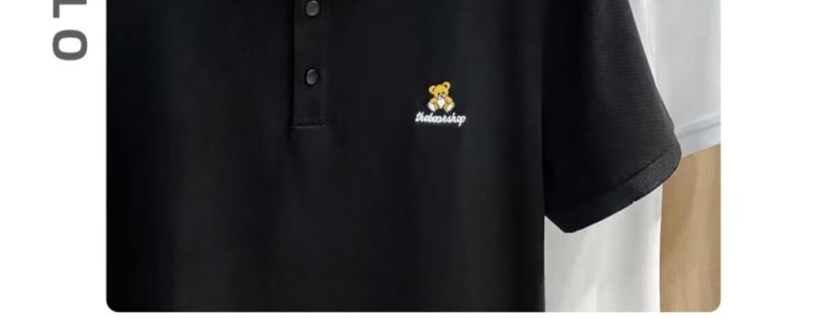 Men's Clothing Source manufacturer simple bear embroidery handsome lapel new style Polo shirt men's summer collar T-shirt men's short sleeve_voghion.com