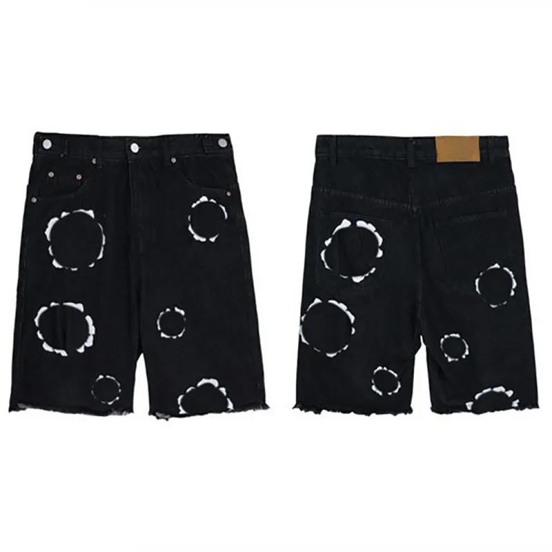 Designer Puff Print Hochwertiger Denim Zerrissene gewaschene Arbeit Schlanke Herrenhose Knopfart Winter Warme Jeans_voghion.com