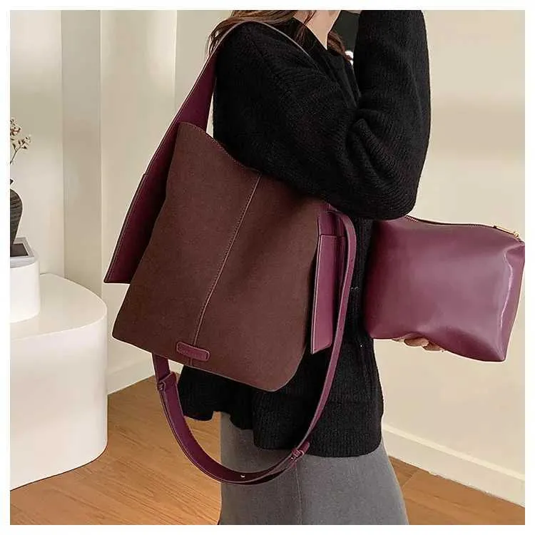 Sacs à bandoulière en cuir souple givré pour femmes élégantes et solides, grande capacité, sacs composites décontractés pour femmes C241212_voghion.com