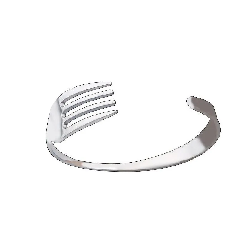 Bracciale in acciaio inossidabile tipo C con coltello e forchetta, polsino regolabile alla moda, consegna a domicilio, gioielli, bracciali Dh4Fs_voghion.com