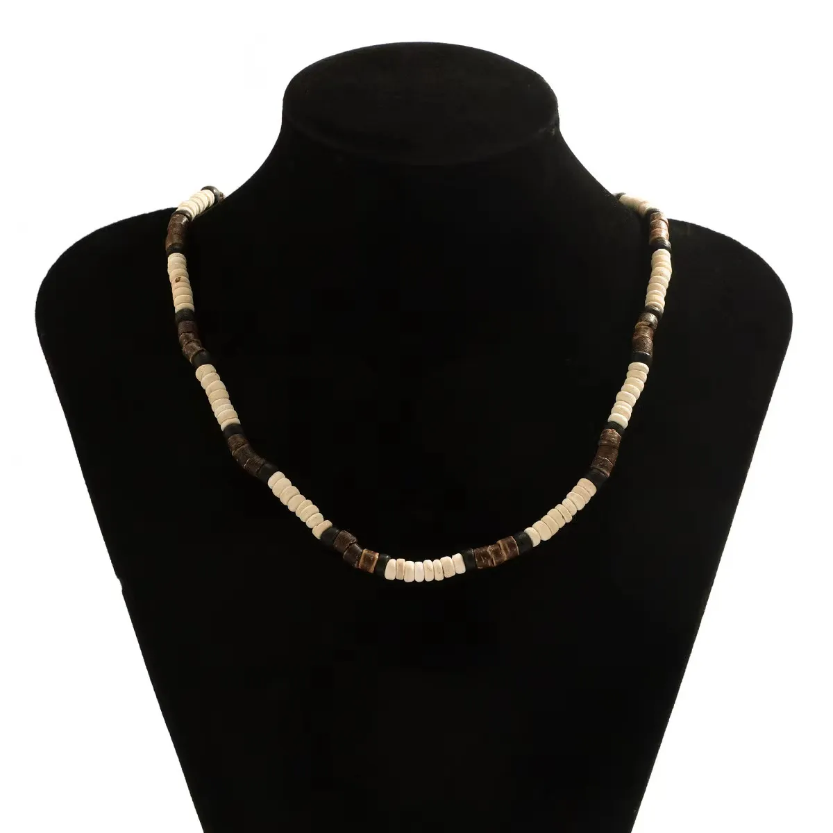 Colliers pendentifs style bohème coquille de noix de coco perles de bois collier patchwork haut de gamme européen et américain hommes femmes_voghion.com