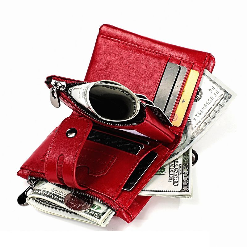 Neue männer echte RFID crazy horse leder zipper frauen retro multifunktionale kurze brieftasche_voghion.com
