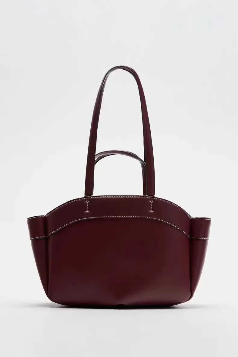 Sac à bandoulière rétro en cuir PU pour femme, pochette sous les bras, grande capacité, décontracté, portable, seau, Handba241218_voghion.com