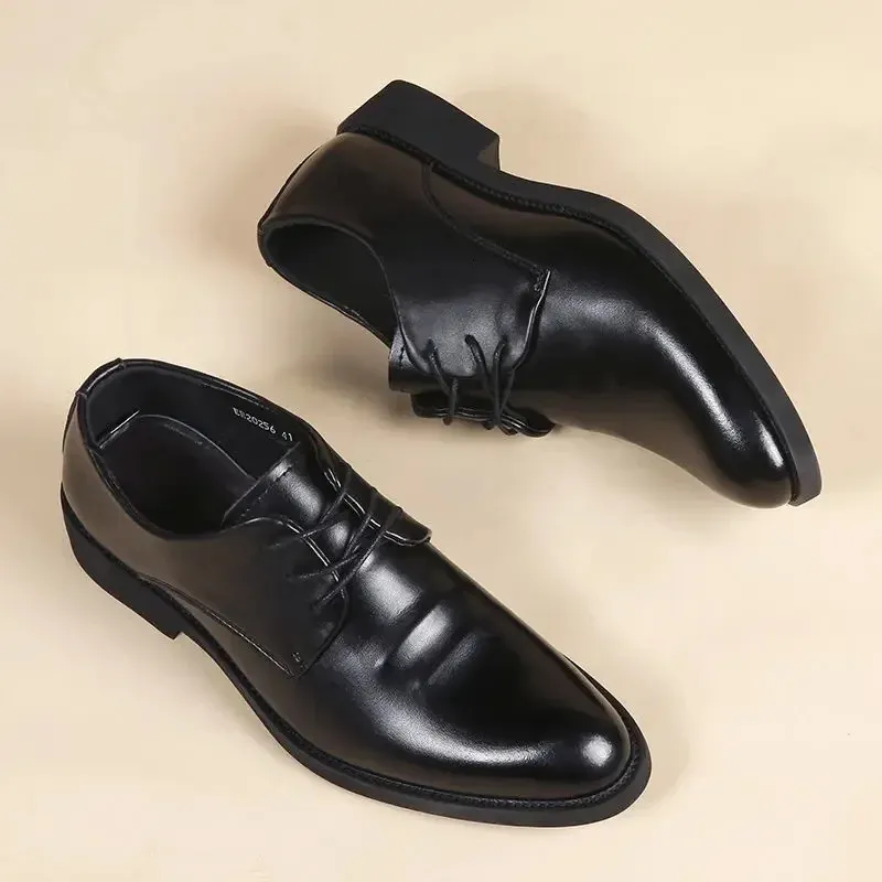 Klassiske herre dressko sorte elegante med spids snude_voghion.com