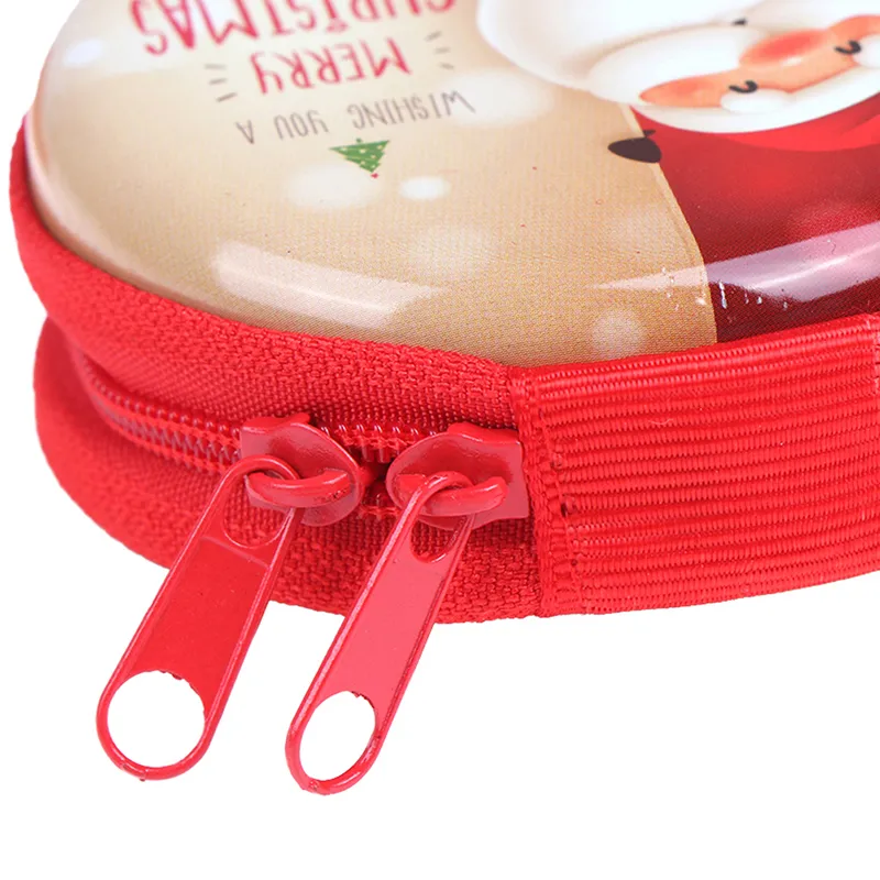 Merry Christmas Printing Ball Shaped Mini Tin Box Round Empty Candy Storage Coin Headphones Case Party Kids Favors_voghion.com