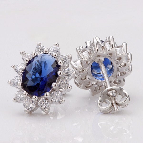 Set di gioielli da donna con collana, orecchini, anello e zircone, con zaffiri, principessa britannica_voghion.com