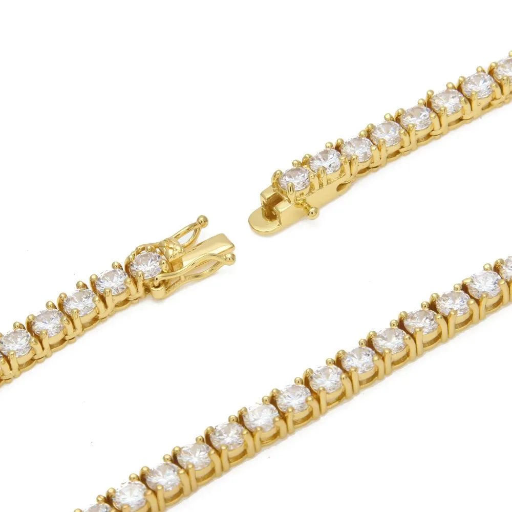 Gold Plated Cubic Zirconia Tennis Chain Barefoot Ankle Bracelet Full Diamond Anklet Foot Jewelry Gift Men & Women for_voghion.com