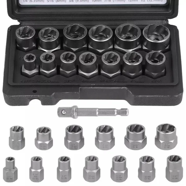 Reverse Thread Sleeve Sliding Thread Sleeve 14-piece Set 14pcs Nut Reverse Thread Sleeve Remover [Black Box]_voghion.com