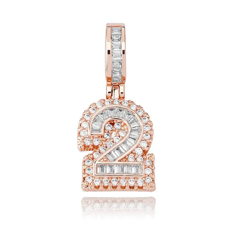 Gold Plated Iced Out CZ Square Cubic Zirconia Custom Sports Number Pendant Chain Necklace DIY Bling Diamond Hip Hop_voghion.com